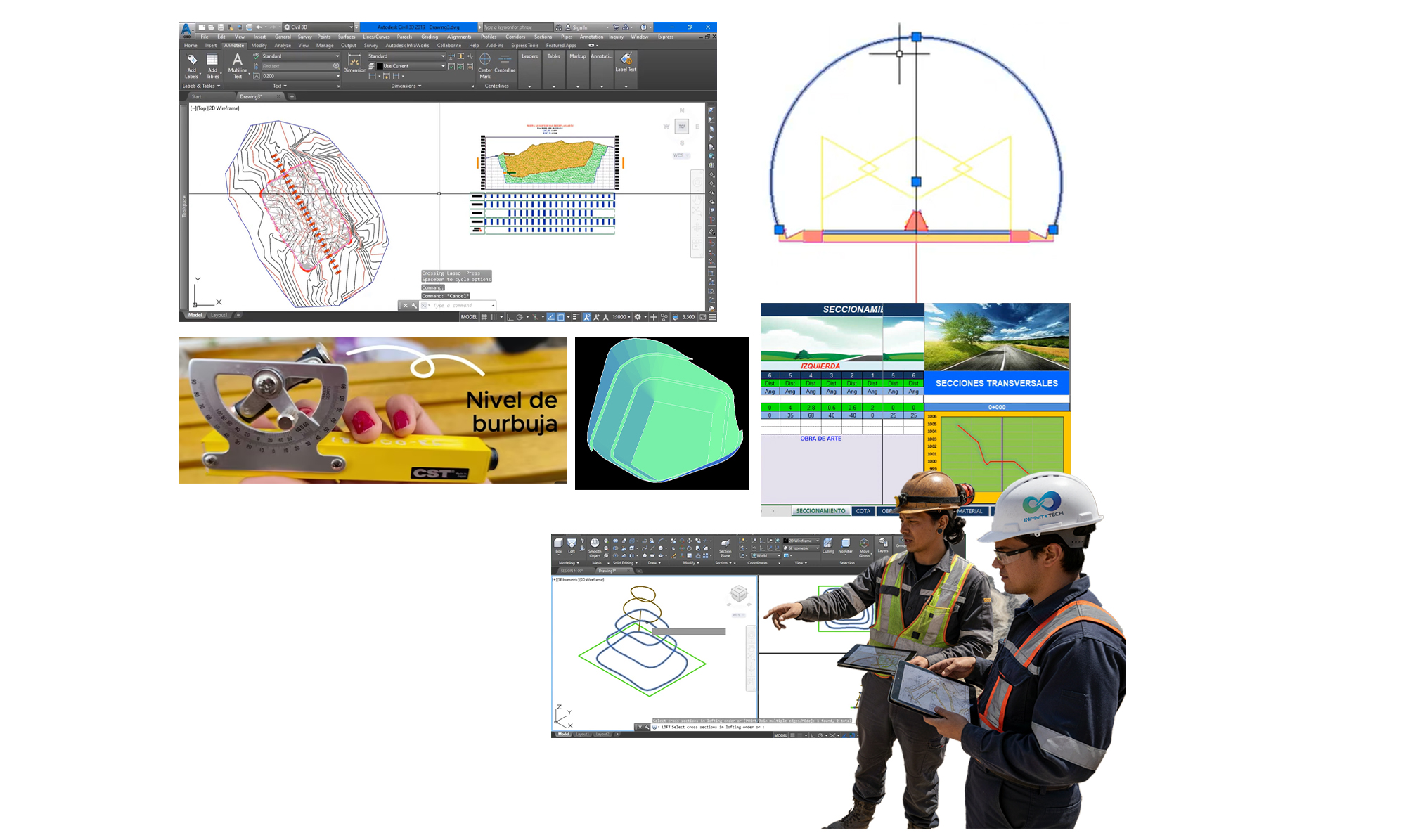 TOPOGRAFÍA MINERA Y AUTOCAD 3D APLICADO A OBRAS SUPERFICIALES Y SUBTERRANEAS