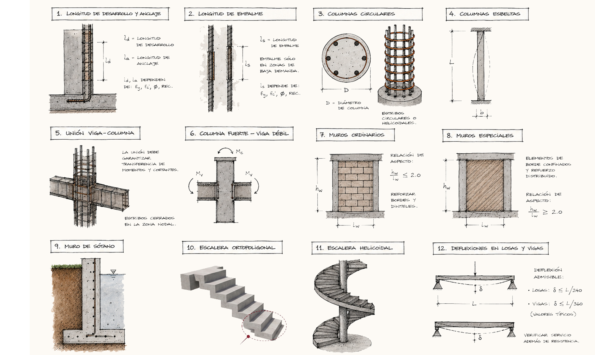 DISEÑO MANUAL DE ELEMENTOS ESPECIALES DE HORMIGÓN ARMADO SEGÚN LA NORMA ACI 318-19 Y NB1225001 VERIFICACIÓN CON PLANILLAS DE MATHCAD PRIME Y ETABS